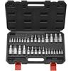 VEVOR Set di Bussole Esagonali, 32 Pezzi, Acciaio Legato S2 e Acciaio Cr-V, Standard SAE e Metrico, Attacchi 0,63/0,95/1,27 cm, con Custodia di Stoccaggio per Meccanici Riparazione Auto