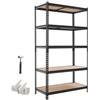 VEVOR Scaffale per Garage, Scaffale Metallico Portaoggetti, 5 Ripiani in MDF Regolabili, Capacità 1134 kg, Scaffalatura Multiuso, per Cucina, Dispensa, Cantina e Bagno, 102,5 cm Lx51,7 cm Px181,3 cm A