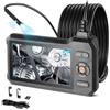 VEVOR Telecamera Endoscopica a Doppia Lente con Luce, Endoscopio Industriale con Sonda Sottile da 5,5 mm, Schermo IPS HD da 5'', Zoom 8x, Cavo Impermeabile IP67 da 5 m, per Ispezione Auto e Idraulica