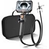 VEVOR Telecamera Endoscopica Articolata a Doppia Lente con Luce, Sonda da 8 mm, Schermo IPS HD da 5'', Funzione Schermo Diviso, Zoom 8x, Cavo Impermeabile IP67 da 1,5 m, per Ispezione Auto e Idraulica