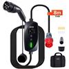 VEVOR Caricabatterie Portatile per Auto Elettriche Tipo 2, Colonnina Portatile Caricatore per Veicoli Elettrici Trifase Cavo Ricarica 8 m Spina CEE16 Schermo LCD, Stazione Ricarica per Auto Elettriche