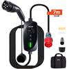 VEVOR Caricabatterie Portatile 22 kW per Auto Elettriche Tipo 2, Colonnina Portatile Caricatore Stazione Ricarica per Veicoli Elettrici 32A Trifase Cavo di Ricarica 7 m Spina CEE32 Schermo LCD