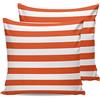 ALAGEO Set di 2 federe per cuscini impermeabili da esterno, per mobili da giardino, a righe arancioni e bianche, a tinta unita, per divano, sedia, 45,7 x 45,7 cm