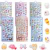 AIYONG 3D Stickers Bambini, Mini Puffy Stickers, Set of 6 Animali Adesivi Puffy, Sticker Bambini Attacca Stacca, Perfetti per Gli Album di Ritagli e Come Decorazioni per i Premi dei Bambine