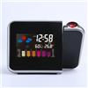 Fastigeaty Sveglia con proiezione con soffitto per proiettore, orologio da comodino digitale LED rotante con porta USB, grande display, stazione meteo che mostra l'umidità per anziani (nero)