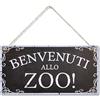CARISPIBET Benvenuti allo zoo! divertenti segni decorativi segni regalo scherzosi decorazioni per la casa 15 x 30 cm