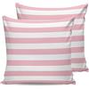 ALAGEO Set di 2 federe per cuscini impermeabili da esterno, per mobili da giardino, a righe rosa e bianche, decorative, a tinta unita, per divano, sedia, 45,7 x 45,7 cm