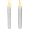 CVHOMEDECO. Candele coniche tremolanti a LED a goccia senza fiamma, funzionamento a batteria con timer, bianco, 16,5 cm, set di 2