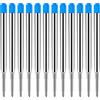 AIEX 12 Pezzi Ricariche Penne a Sfera Sostituibili, Refill per Penna in Metallo con Pennino di Medie Dimensioni, Scrittura Liscia Inchiostro di Ricambio per Penna a Sfera (Blu)