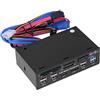 Lazmin Dashboard multimediale, pannello frontale cruscotto multimediale multifunzionale da 5,25 pollici, USB3.0 / 2.0 HUB eSATA SATA Audio Multi Card Reader, compatibile per 2000 / XP /