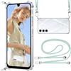ISOI Cover Trasparente con Cordino compatibile con Samsung Galaxy A16 4G, Regolabile e Rimovibile Collana Tracolla Laccio Collo, Custodia per Telefono in Silicone TPU Morbido Antiurto - Verde