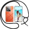 ISOI Cover con Cordino per Realme GT7 Pro, Custodia Trasparente con Collana Tracolla Laccio Collo Ultra Sottile Morbido TPU Silicone Antiurto AntiGraffio Antiscivolo Case, Nero