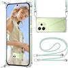 ISOI Cover Trasparente con Cordino compatibile con Xiaomi Redmi Note 14 4G, Regolabile e Rimovibile Collana Tracolla Laccio Collo, Custodia per Telefono in Silicone TPU Morbido Antiurto - Verde