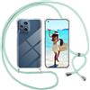 ISOI Cover con Cordino per Oppo Find X3 Pro, Custodia Trasparente con Collana Tracolla Laccio Collo Ultra Sottile Morbido TPU Silicone Antiurto AntiGraffio Antiscivolo Case, Verde