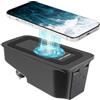 smnuxwm Caricabatteria da auto wireless per XC90/XC60/S90/V90/V60, 15 W, ricarica rapida, caricabatterie wireless per telefoni cellulari con porta USB QC 3.0 (nero)
