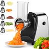COOCHEER Grattugia elettrica per verdure Tagliaverdure Elettrico in Acciaio Inox, Grattugia Formaggio 250W Robot Multifunzione con 5 Lame per Patate, Carote e Cipolle