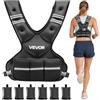 VEVOR Giubbotto Zavorrato con Pesi per Allenamento, Gilet Zavorrato con 6 Sacchetti Peso Regolabile 9,07-14,5 kg Allenamento Fisico Resistenza Fitness con Strisce Riflettenti, Forza, Corsa, Jogging