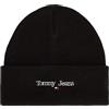 Tommy Jeans Uomo Berretto in Maglia Sport Beanie con Logo, Nero (Black), Taglia Unica