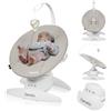 LIONELO IRIS sdraietta neonati girevole su 360 per bambini fino a 9 kg, Regolazione dello schienale, 5 velocità di oscillazione, Cinture di sicurezza, Antiscivolo, 12 Melodie, Archetto con giocattolo