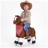 VEVOR Cavallo Cavalcabile per Bambini, Pony Cavalcabile con Ruote Scorrevoli, Cavallo Giocattolo con Anello Antirollio, Sedile Rialzato, Maniglie e Pedali, Carico Massimo 50 kg, per Bambini 3-8 Anni