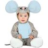 FIESTAS GUIRCA | Costume Topolino Baby (12-18 Mesi) - Tutù, Coda, Cappello e Scarpette - Costumi da Animali per Neonati Unisex - Ideale per Halloween, Carnevale e Feste in Maschera - Grigio