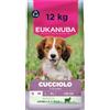 EUKANUBA Crocchette cuccioli taglia piccola/media con agnello e riso, 12 kg | Cibo secco premium per puppy | Alimento con DHA | Con calcio per ossa e articolazioni