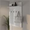 Dmora Mobile da Ingresso Kiyasu 76x20x114h cm Bianco un Ripiano Appendiabiti, Installazione Sospeso