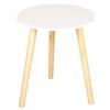 AKTIVE Max Home Tavolino rotondo 35x40 cm, Peso massimo 5 kg, Tavolini, Bianco, Gambe in legno naturale, Design moderno, Per soggiorno, Camera da letto, Ingresso (18499)