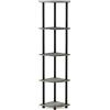 Furinno Scaffali senza Attrezzi Oak 5 livelli | Libreria con scaffale, per libri, arredamento, organizzazione, soggiorno, casa e ufficio