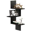 Furinno Rossi Mensole Fissate al Muro, Legno, Espresso, 3 livelli rettangolari