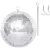Midatul Sfera da discoteca a specchio da 20 cm, con catena di estensione e gancio per appenderla