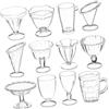 GARIOUANS Set di 12 Mini Tazze Trasparenti per Casa delle Bambole Bicchieri di Plastica per Vino e Dessert Accessori per Cucina delle Case