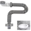 SHENRUZENG Sifone da 1 1/4 pollici, tubo di scarico flessibile a 360°, con sifone regolabile a 360°, tubo di scarico con chiusura antiodore, tubo di scarico intercambiabile per lavello della cucina, bagno