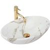 Rea - Lavabo Da Appoggio Pamela Shiny Aiax Lavabo Bagno 33 X 53 cm In Ceramica (Imitazione Di Pietra)