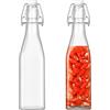 Generic Confezione da 2 bottiglie di vetro con tappo basculante, sicure a pressione, con tappo ribaltabile, per fermentazione, aceto (quadrate, 500 ml)