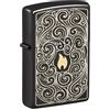 Zippo Accendino antivento - Pattern, High Polish Black, Laser Two-Tone - Ricaricabile - Riutilizzabile - Design antivento - Confezione regalo - Made in USA
