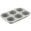 Salter BW02778G Marble Collection Teglia da forno a 6 tazze in acciaio al carbonio, perfetta per torte, crostate e mini quiche, 27 cm, antiaderente, grigia