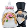 Hodao Decorazioni per gnomi di San Valentino Coppia scandinava fatta a mano Ornamenti Celebrazione di nozze Gnomi Figurine Decor Dolce Anniversario Giorno Casa Decorazioni da tavolo Regali