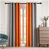 Primrose Tende oscuranti per soggiorno, isolamento termico, oscuranti, tende per camera da letto, con occhielli, grigio-arancione, lunghezza 274,3 cm, 2 pannelli