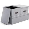 Bigso Box of Sweden Scatole con coperchio per oggetti vari - Scatole portaoggetti cartone per camera, bagno e ufficio - Scatole organizer impilabili in fibra di legno e carta - Set da 3 - grigio