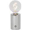 LUCIDE VIVO - Lampada da tavolo ricaricabile - batteria/batteria - Ø 8 cm - LED Dim. - E27 - 1 x 1 W 2700 K - Cromo