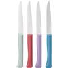 Opinel - Set di 4 Coltelli da Tavola Bon Appétit + Glam - Lama in Acciaio Inossidabile con Dente di Velluto - Manico Confortevole - Fabbricazione Francese - Blu Anatra, Viola, Salvia, Granato