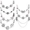 WANDIC 7 Clip per Maglione Vintage Clip in Metallo per Scialle Stile Vintage Fiori argentati Clip Catena Donna Cappotto Camicette Vestiti Accessori Decorativi