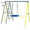 VivaGarden Set Altalene da Giardino Scalette e Canestro Bambini 3-8 Anni 65B0YL