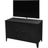 Urban living Industriel Black - Mobile TV in metallo, 2 porte, 100 x 40 x 53 cm