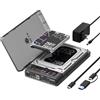 ICY BOX Spade Clone 3882 Docking Station e stazione di clonazione per SSD M.2 NVMe e HDD/SSD SATA 2,5/3,5, USB-C 3.2 Gen 2 (10 Gbps), clonazione offline, HotSwap, IB-3882MSCL-CU31