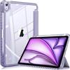 FINTIE Custodia per iPad Air 11 Pollici M3/M2 (2025/2024), iPad Air 5a/4a Gen 10,9 (2022/2020) con Portapenne - Sottile Leggero Trasparente Cover Posteriore con Bordo in TPU Morbido, Viola Trasparent
