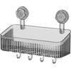 Bvdfgk Cestino da Doccia con Ventosa, Organizer Portatile Multifunzionale per La Doccia, Ideale per Bagno, Dormitorio Studentesco E Lavanderia, Grigio