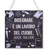 CARISPIBET Insegnare | segni Decorativi targhe Decorative studi Decorazioni gratitudine Regalo Grazie targhe Decorative 20 x 20 cm
