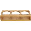 Jubepk Portabicchieri da vino, 27 x 9 x 5 cm, porta bicchieri, vassoio in legno a 3 fori con scomparto per bottiglie, organizer compatto ed elegante per bancone della cucina, sala da pranzo